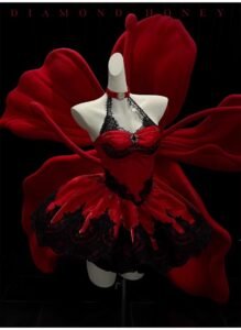 【 lace cat red 】 ballet style fashionable coming of age dress