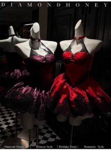 【 lace cat red 】 ballet style fashionable coming of age dress