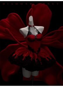 【 lace cat red 】 ballet style fashionable coming of age dress