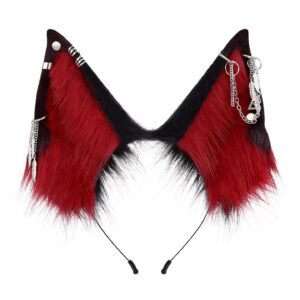 original simulated wolf ear hairband in multiple colors, handmade fox ear hair accessory
