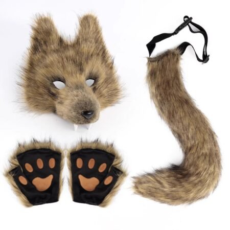 wolf tooth 3d cosplay fur tail fur rodent tail decoration for dance party props