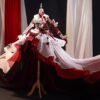 the engraved crown costume for the character red butterfly, red lady of five nights at night cosplay costume