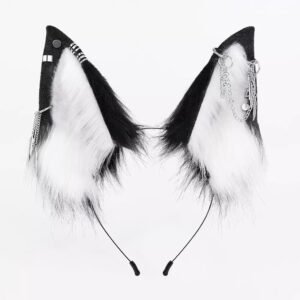 original simulated wolf ear hairband in multiple colors, handmade fox ear hair accessory