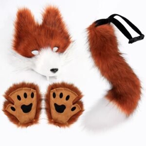wolf tooth 3d cosplay fur tail fur rodent tail decoration for dance party props