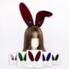 handmade stuffed rabbit ear hairband with handmade animal ears and devil's eyes
