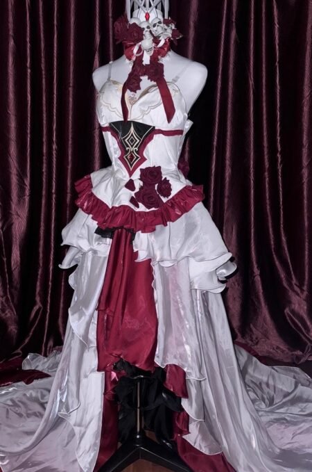 the engraved crown costume for the character red butterfly, red lady of five nights at night cosplay costume