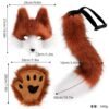 wolf tooth 3d cosplay fur tail fur rodent tail decoration for dance party props