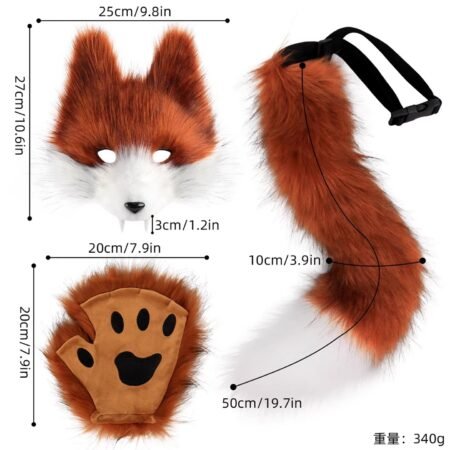 wolf tooth 3d cosplay fur tail fur rodent tail decoration for dance party props