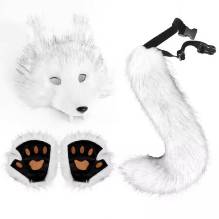 wolf tooth 3d cosplay fur tail fur rodent tail decoration for dance party props