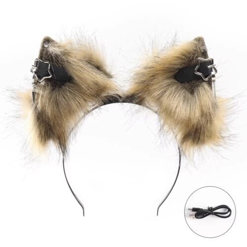 rechargeable plush electric cat ears that can move