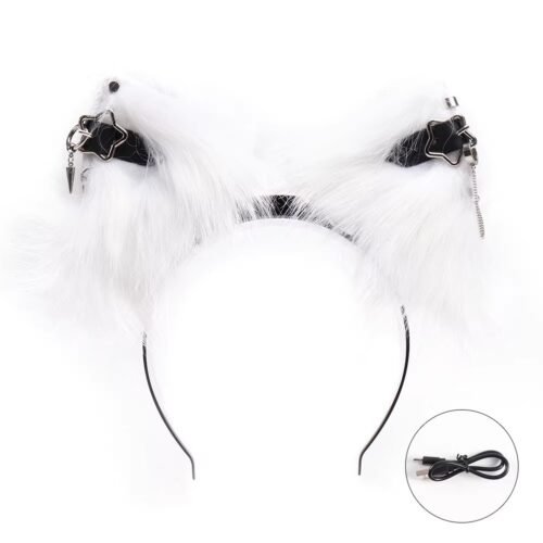 rechargeable plush electric cat ears that can move