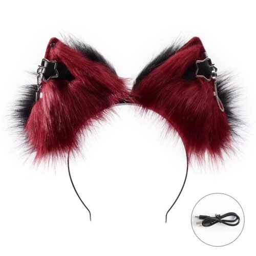 rechargeable plush electric cat ears that can move