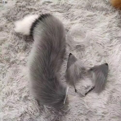 simulated wolf ear, wolf tail, deer ear, deer tail