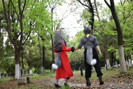 simulated wolf ear, wolf tail, deer ear, deer tail