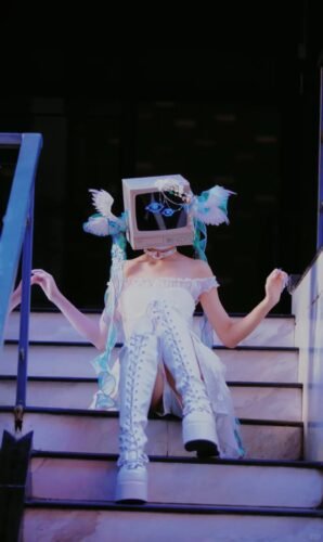 【computer sleeping cat】