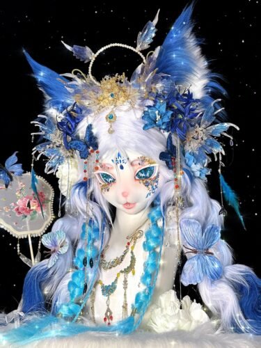 【ice blue gold】fully handmade +customizable based on your design