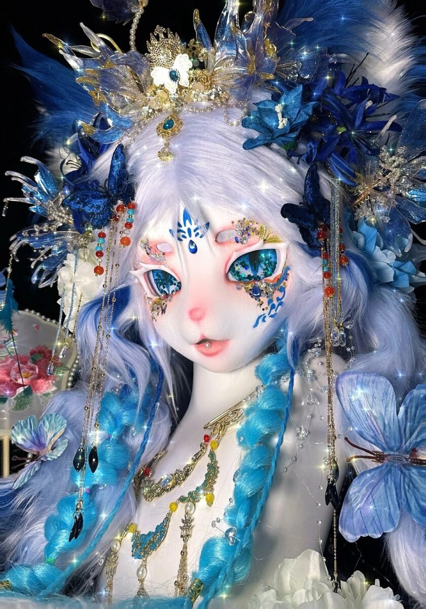 【ice blue gold】fully handmade +customizable based on your design