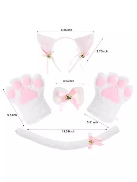 cute cat outfit cat ear headband, cat scratch tail accessory, prop