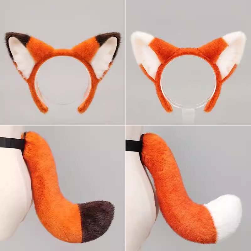 animal fox ear hairband with ears and tail set animal fox ear hairband with ears and tail set
